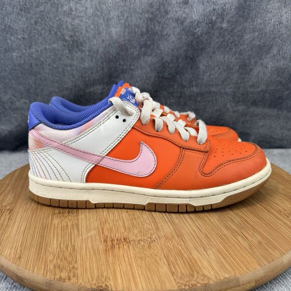 Nike Dunk Low Everything You Need Shoes Boys Size 4Y White Orange Sneakers
